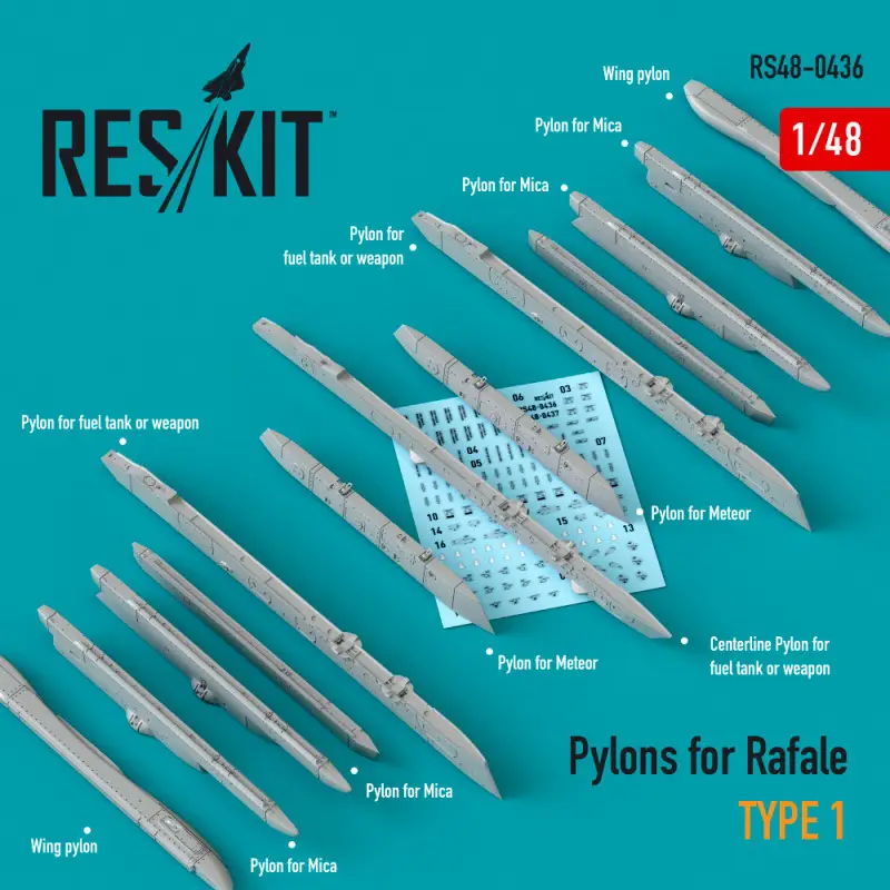 Betaalbaar Pylons for Rafale type 1 (1/48) Accessoire