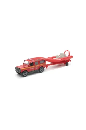 Land Rover Defender 110 Firefighters + Zodiac 1/43 Koop Vandaag