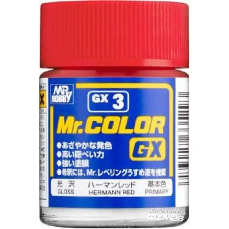 Must-Have Mr Hobby -Gunze Mr. Color GX (18 ml) Harmann Red Acrylverf