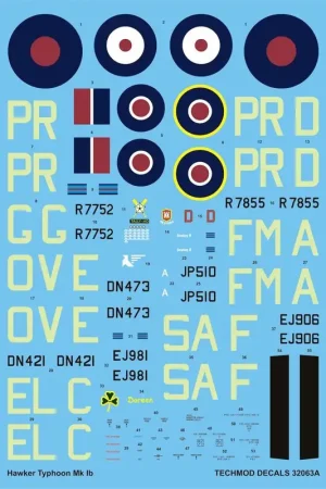Sticker Hawker Typhoon Mk.Ib Decal Laatste Versie