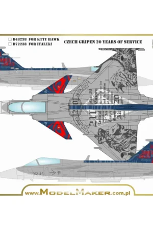 Decal Czech JAS-39C Gripen 20 Years of service Uitverkoop