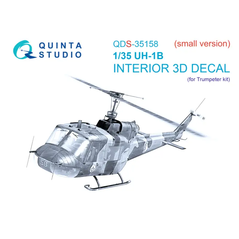 Nu Kopen Bell UH-1B 3D-Printed & coloured Interior on decal paper (designed to be used with Trumpeter kits) (Small version)