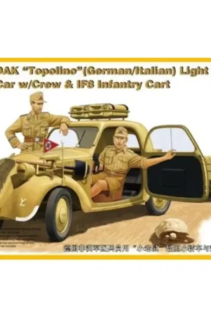 DAK, Topolino (German / Italian) Light Staff Car with Crew IF8 Infantry Cart Schaalmodel Koop Online