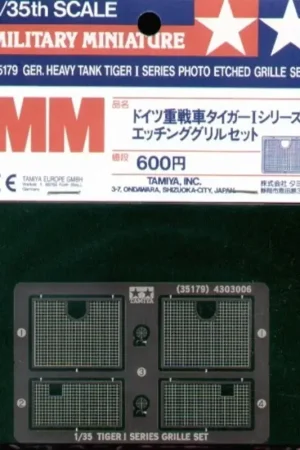 Tiger I grills (toebehoren voor modelbouwsets van Tamiya) Accessoire Laatste Versie