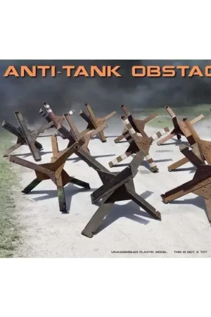 Anti-tank obstakels.Set bevat 36 onderdelen voor het samenstellen van 12 modellen anti-tankhindernissen. Koop Vandaag