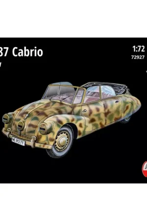 Tatra 87 Cabrio met bemanning incl. p/e fret, resin crew figures - chauffeur en officier Gecertificeerd