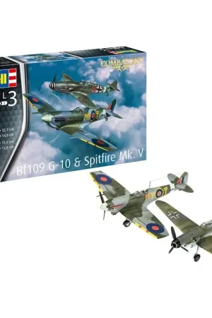 Populair Gevechtsset bf109g-10 & spitfire Schaalmodel