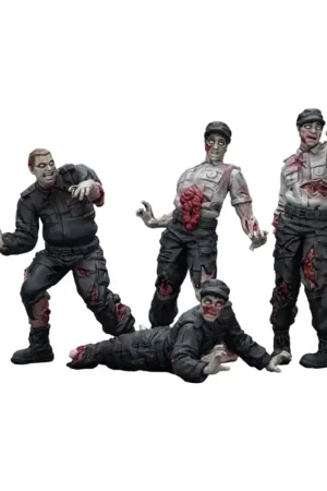 Zombie - pack of 4 Dark Source Security Guards figures 8 cm Figuurtje Exclusieve Aanbieding