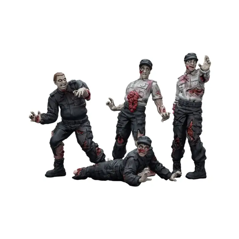 Zombie - pack of 4 Dark Source Security Guards figures 8 cm Figuurtje Exclusieve Aanbieding