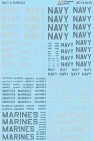 Express Levering Sticker USNavy & USMarines words -2 Sheets Decal