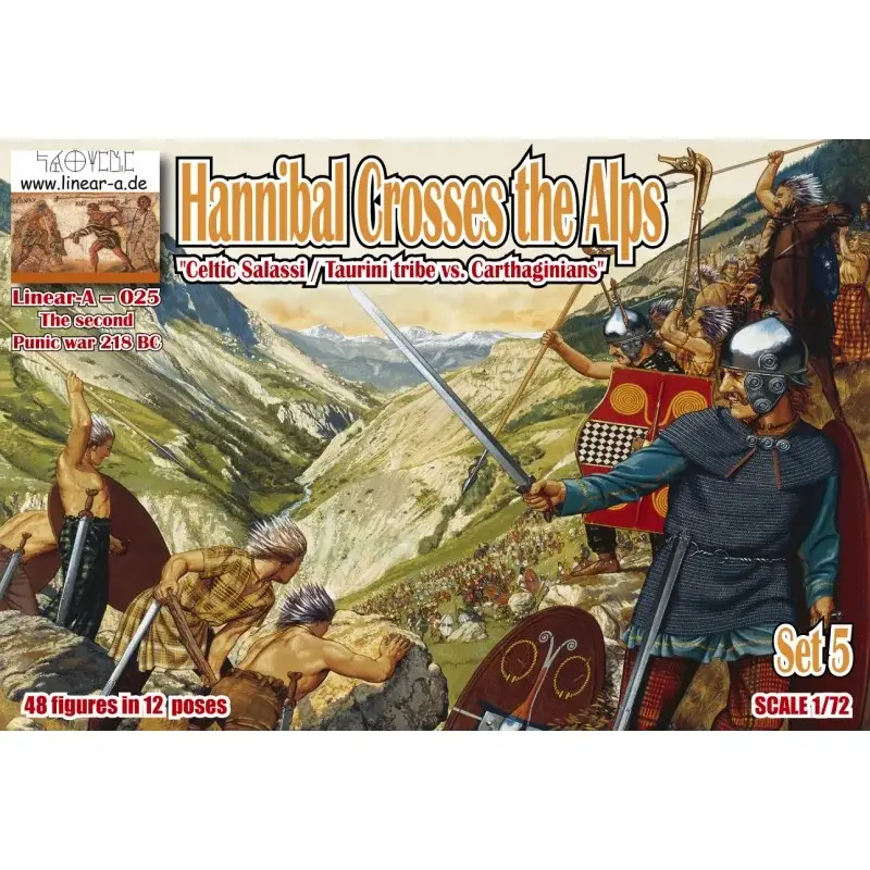 Hannibal steekt de Alpen over Set 5 'Celtic Salassi / Taurini-stam vs. Carthagers' Figuren Fabrieksprijs