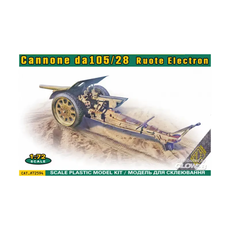 Beste Prijs Italian 105/28 field cannon with rubberized wheels Schaalmodel