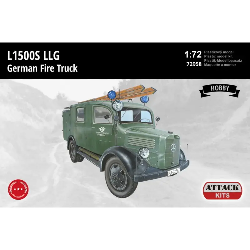 MB L1500S LLG Duitse Brandweerwagen (Hobby Line) Schaalmodel Op = Op