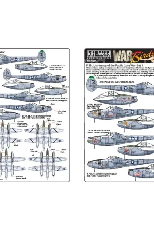 Sticker Lockheed P-38 Lightning's of the Pacific (Late Oorlog) Decal Shop Nu