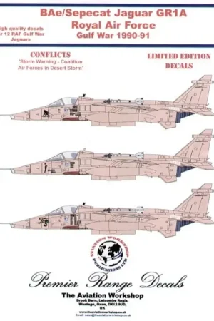 Rechtstreeks Van De Fabrikant Sticker Sepecat Jaguar GR.1 Desert Storm (12) XX733 ′Baggers′ XZ364 ′Badman′ XZ108 ′Rule Brittania′ XZ375 ′The Guardian Reader′