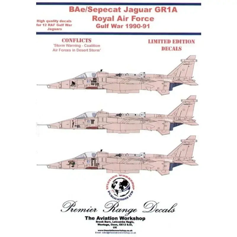 Rechtstreeks Van De Fabrikant Sticker Sepecat Jaguar GR.1 Desert Storm (12) XX733 ′Baggers′ XZ364 ′Badman′ XZ108 ′Rule Brittania′ XZ375 ′The Guardian Reader′