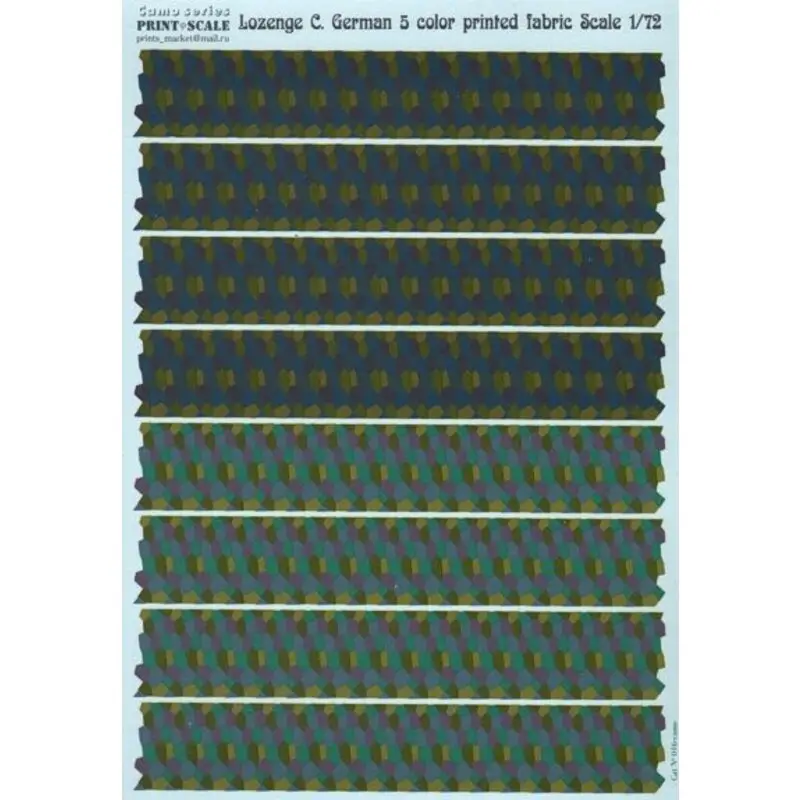 Sticker Lozenge C. German 5 color printed fabric Decal Voordeelprijs