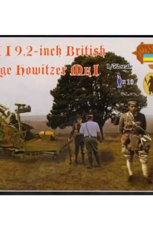 9.2-inch Britse Siege Houwitser met bemanning in de winter uniform (WWI) Figuren Op = Op