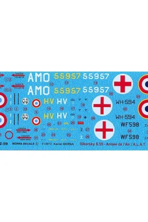 Meest Verkocht Re-printed!!! Sikorsky H-19/S-55 (4) EHL I/65 Indochina 1955; GH2 ALAT Algeria 1956; EHM II/65 Indochina 1956; EH2/68 Istres 196