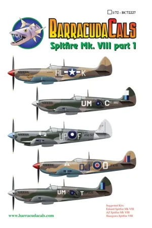 Goedkoop Sticker Supermarine Spitfire Mk.VIII - Deel 1 Decal
