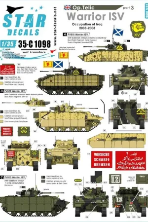 Nu Kopen Operatie Telic 3. Warrior MCV 'Iraq 2003-2008'.Bezetting van Irak Decal