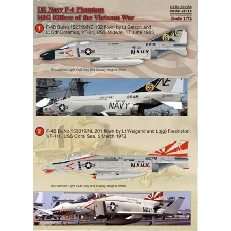 Sticker US NAVY F-4 Phantom Mig Killers Part 1 Decal Betrouwbaar