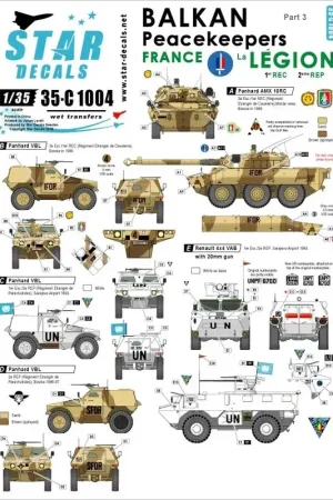 Vredestichters Balkan # 3.Frankrijk, La Legion.VAB, VBL, AMX-10RC Decal Koop Online