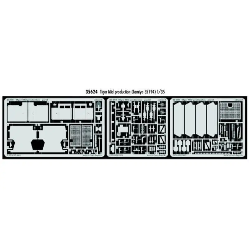 Tiger Mid production (toebehoren voor modelbouwsets van Tamiya TA35194) Accessoire Op = Op