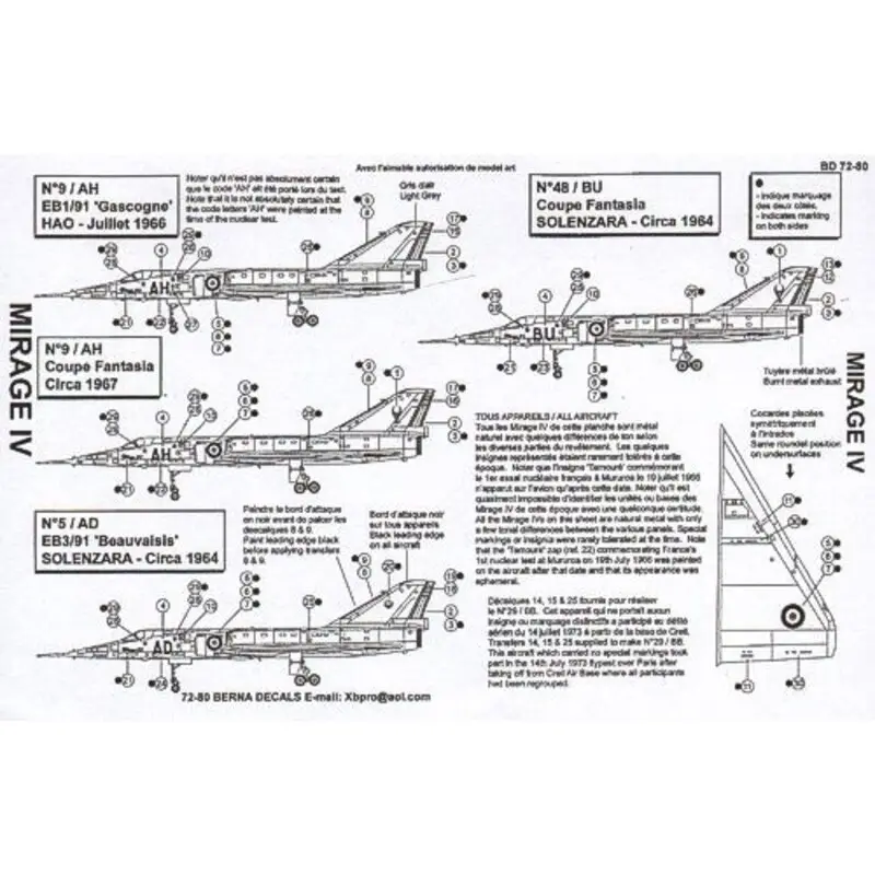 Lage Prijs Sticker Dassault Mirage IV A No. 9 Decal