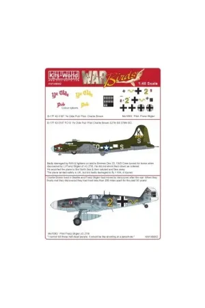 Sticker Boeing B-17F Flying Fortress Ye Olde Pub 42-3167 FO-S - Franz Stigler ME109 JG/27/6 Direct Beschikbaar