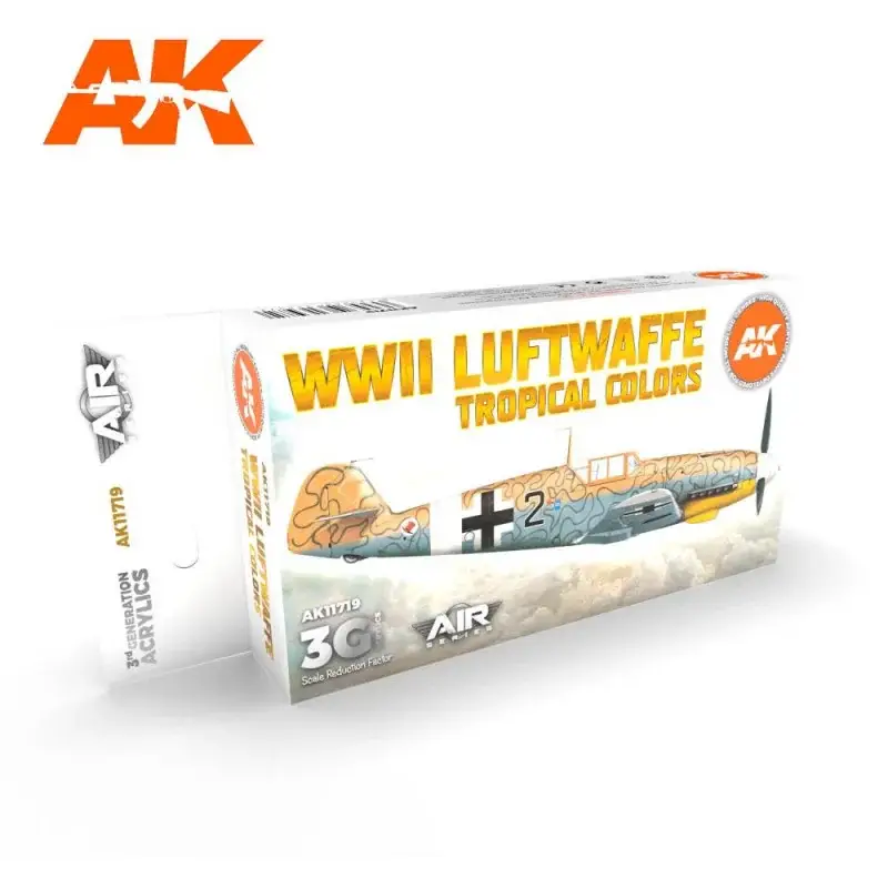 AK INTERACTIVE: SET acrylic paint 3rd Generation 17mL - WWII Luftwaffe Tropical Colors Betrouwbaar