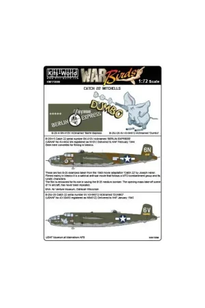 Sticker Catch 22 Mitchells Noord-Amerikaanse B-25H-1NA 43-4432 6N 'Berlin Express' 410V (N10V) - B-25J-25 43-94512 6V 'Dumbo' N9 Aanbieding