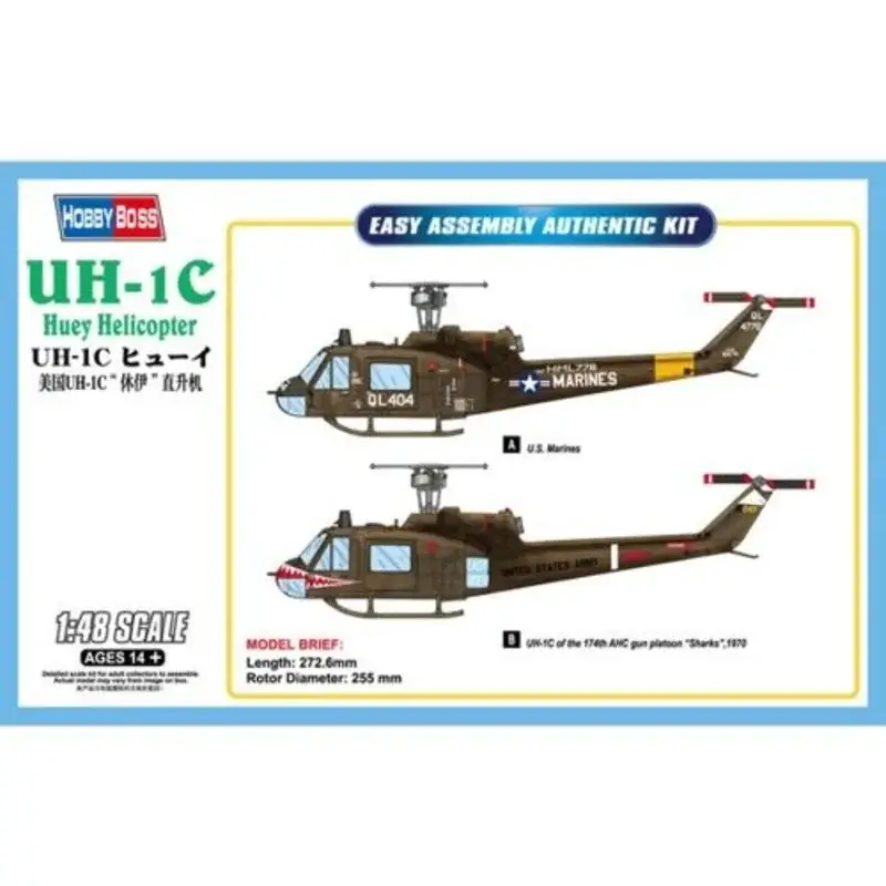 Veilige Betaling Bell UH-1C Huey Helicopter Schaalmodel