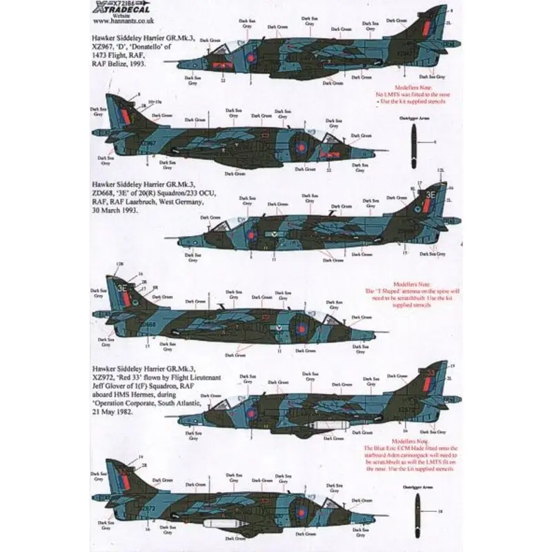 Sticker BAe Harrier GR311 Decal Rechtstreeks Van De Fabrikant
