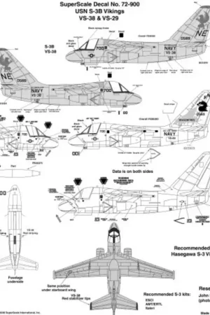Rechtstreeks Van De Fabrikant Sticker Lockheed S-3B Viking (2) 160589 NE/700 VS-38 USS Constellation; 169766 NH/700 VS-29 USS Carl Vinson