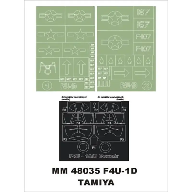 Vought F4U-1D Corsair 2 canopy masks (exterior and interior) + 2 insignia masks (designed to Be Farming with Tamiya kits) Nu Kopen