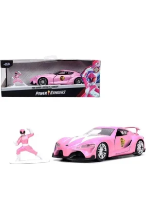 Lage Kosten Jada 33079 miniature toyota ft-1 concept w/pink ranger figure pink 1/32 Miniatuur