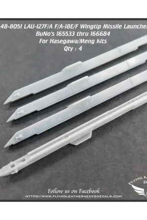 LAU-127F/A voor de Boeing F/E-18E/F vleugeltip launchers buno 165533 t/m 166684 (ontworpen voor gebruik met Hasegawa kits) Superprijs