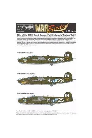 Gecertificeerd Sticker Geconsolideerde B-24H Liberator 834th BS, 486th BG Phil Brinkman's Zodiacs Set 2 (6)