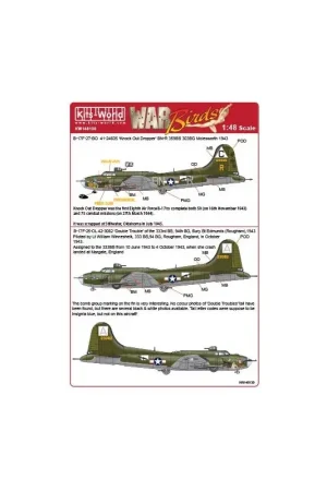 Meest Verkocht Sticker Boeing B-17F-27-BO Flying Fortress 41-24605 'Knockout Dropper' 359th BS 303rd BG (BN-R) - B-17F-25-DL 42-3082 'Double Tr