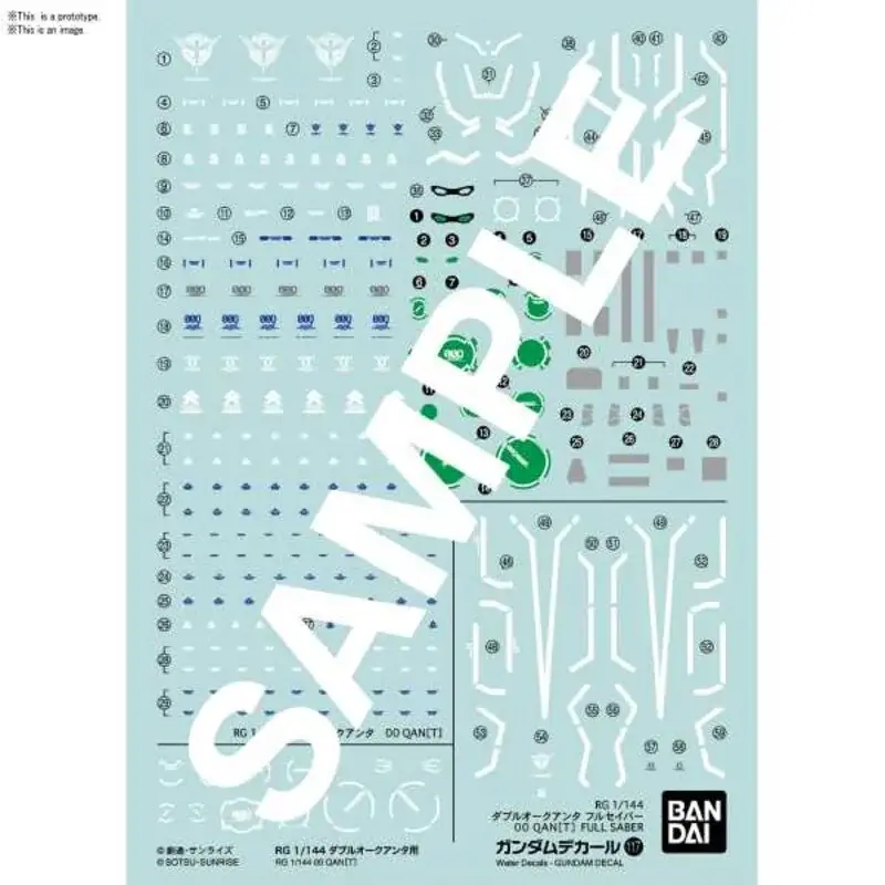 Gecertificeerd PAKKETTEN 3ex DECAL # 117 RG 1/144 OO QAN T