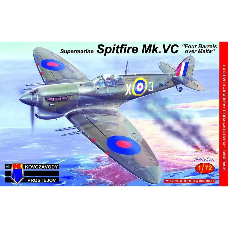 Flitsaanbieding Supermarine Spitfire Mk.VC Four Barrels over Malta Dit is gebaseerd op de Spitfire Mk.VB kit ouder, maar bevat een nieuw frame m