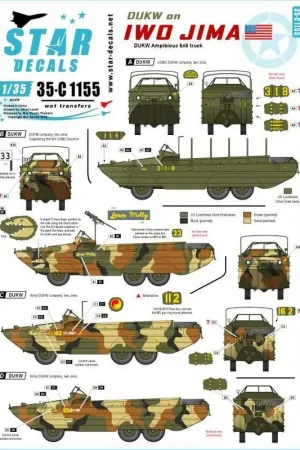 Weekendaanbieding DUKW on Iwo Jima. USMC and US Army DUKWs Decal