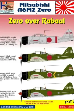 Sticker Mitsubishi A6M2 'Zero' over Rabaul, Pt.2 Decal Gereduceerde Prijs