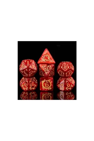 Koop Online Set of 7 dice in a box – Auspicious Clouds-red