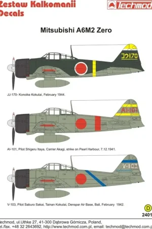 Sticker Mitsubishi A6M2 Zero Decal Favoriet