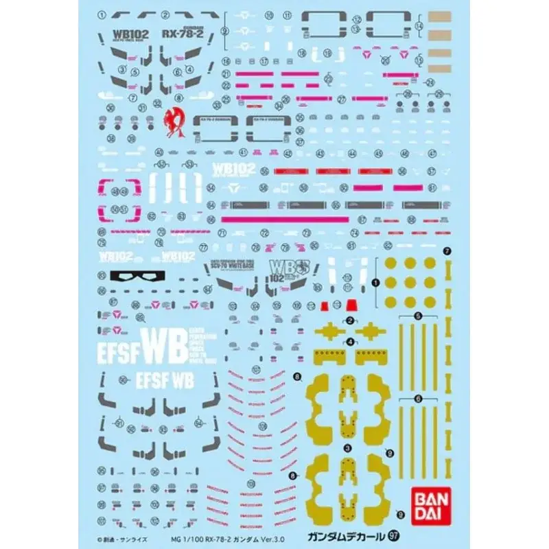 Flitsaanbieding GUNDAM - Gundam Decal 97 MG 1/100 Gundam Ver. 3.0 - Model Kit