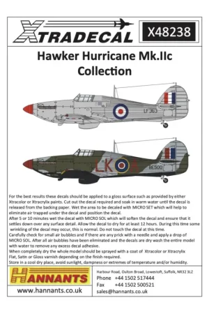 Betaalbaar Decal Hawker Hurricane Mk.IIc Collection (8)
