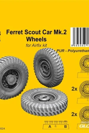 Ferret Scout Car Mk.2 Wheels 1/35 / for Airfix kits Accessoire Seizoensaanbieding