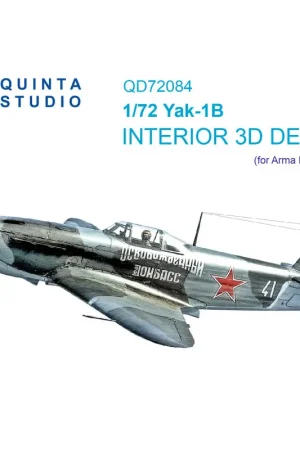 Beperkt Aanbod Yakovlev Yak-1B 3D-geprint en gekleurd interieur op stickerpapier (ontworpen voor gebruik met Arma Hobby-kits)